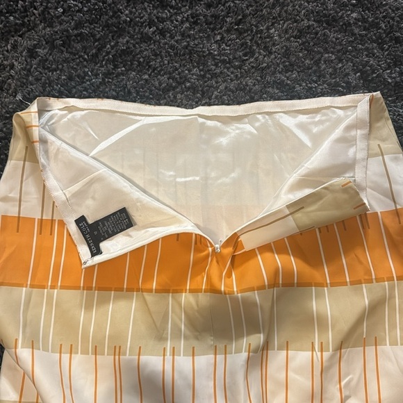 Orange & Tan Knee Length Kenneth Cole Skirt - 12 - Picture 5 of 5